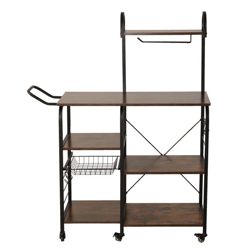 17 Stories Wood Kitchen Cart Wayfair